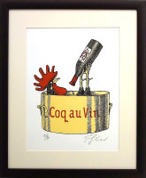 PRODÁNO.    Coq au Vin - Jiří Slíva - grafika